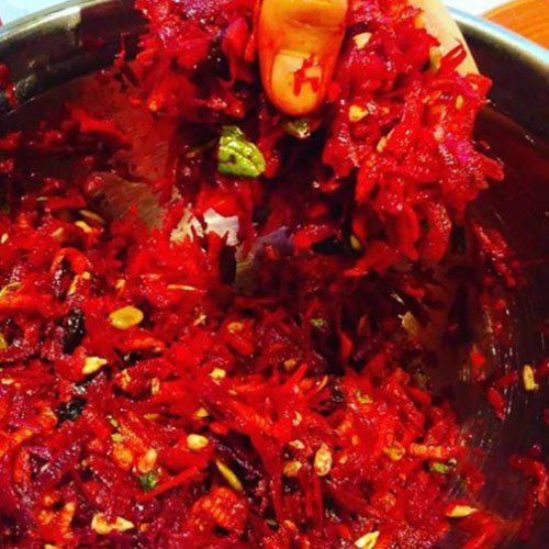 Raw betroot salad